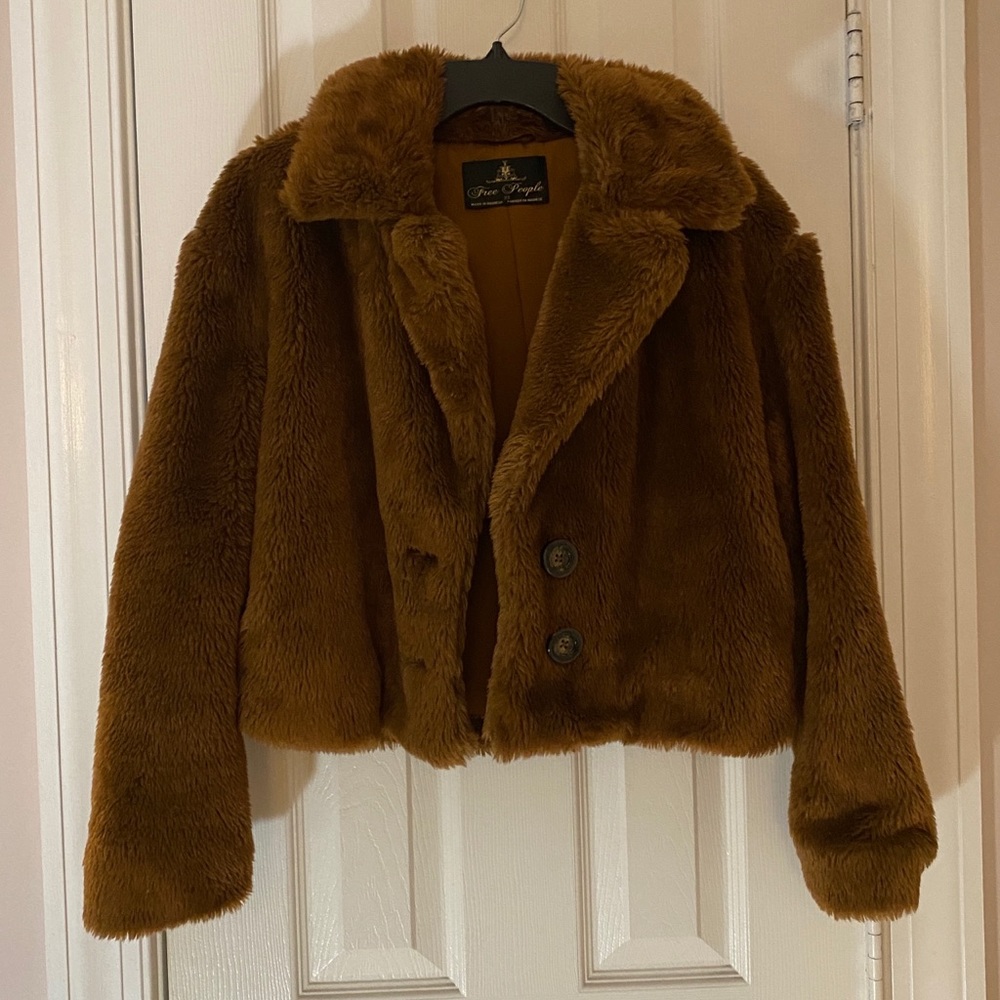 Free People Cropped Fur Jacket